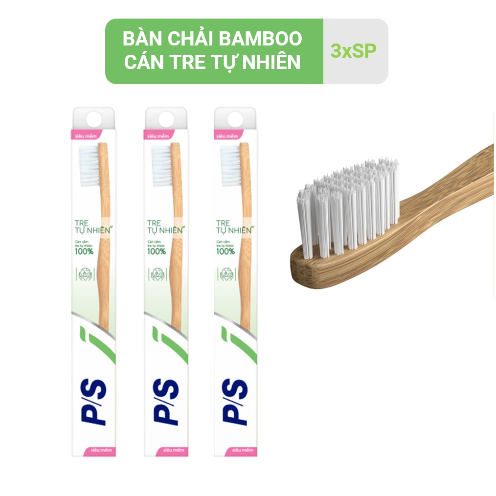 Combo 3 Bàn chải P/S Tre Tự Nhiên