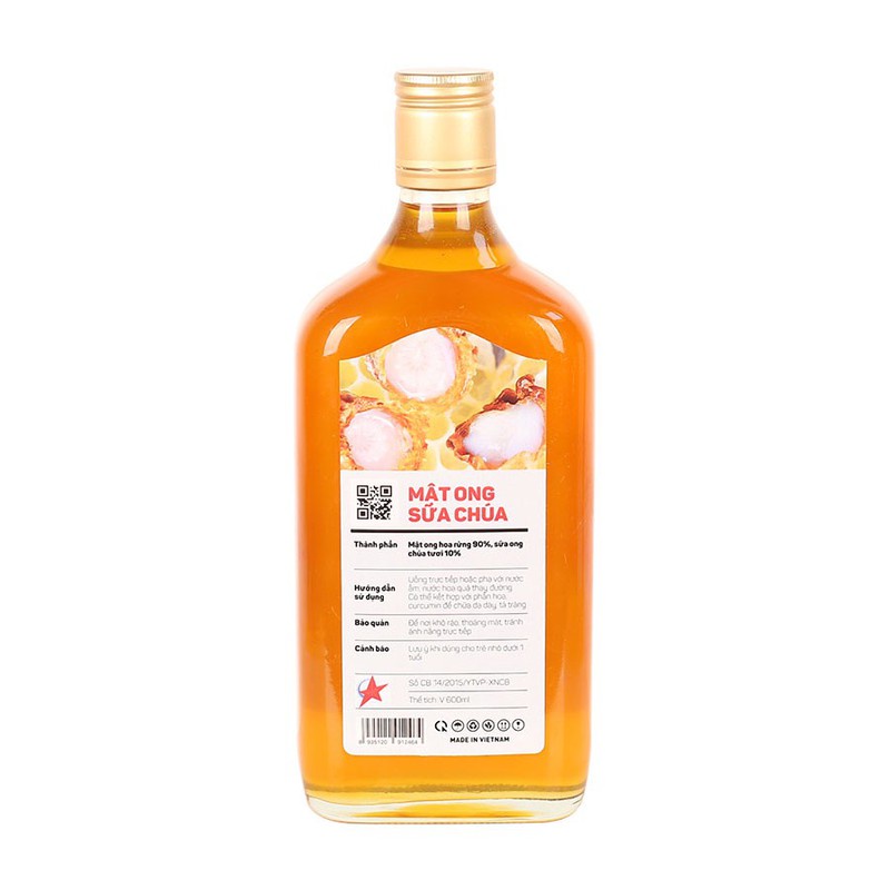 Chai Thủy Tinh Dẹp 600ml Nắp Nhôm Đựng Mật Ong