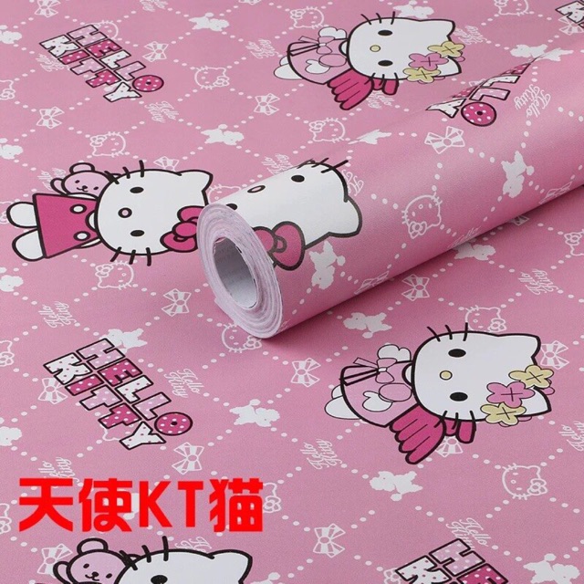 Giấy dán tường hello kitty