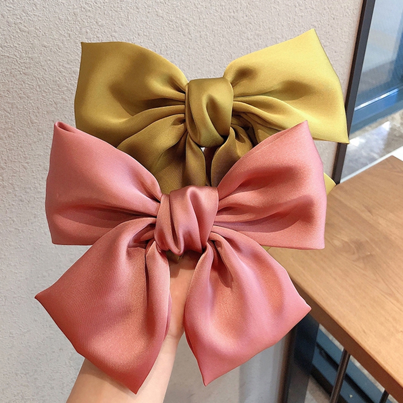 Day buộc tóc/kẹp tóc nơ ruy băng cỡ lớn thời trang Hàn Quốc