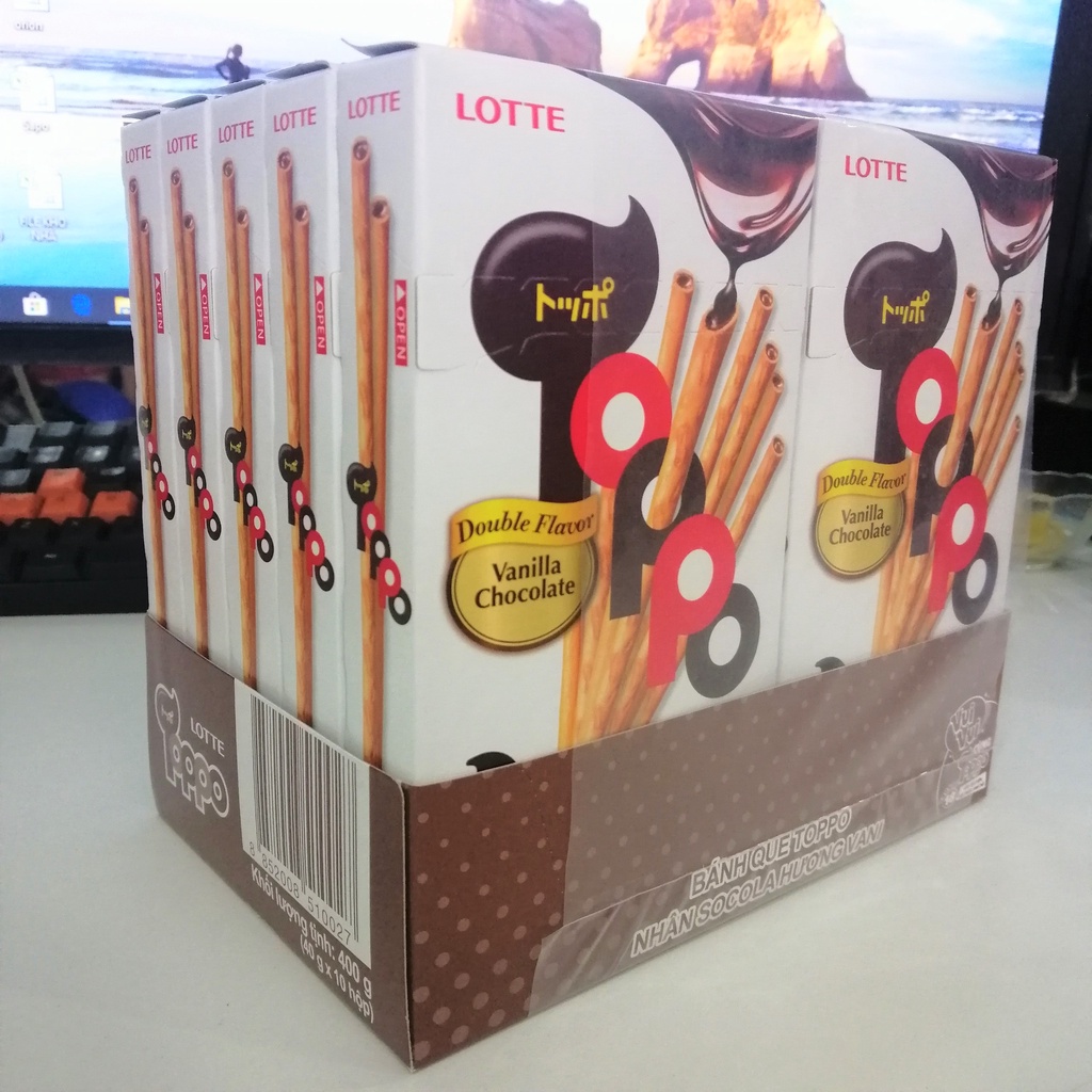 Bánh Que Lotte Toppo Nhân Sôcôla Hương Vani (Hộp 40g)