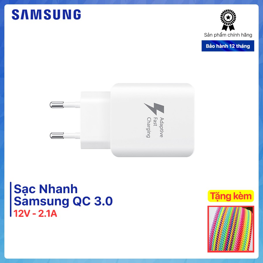 Bộ Sạc Nhanh Samsung Note9/ Tab S3 / Tab S4 Chính Hãng (Tặng dây cuốn sạc)