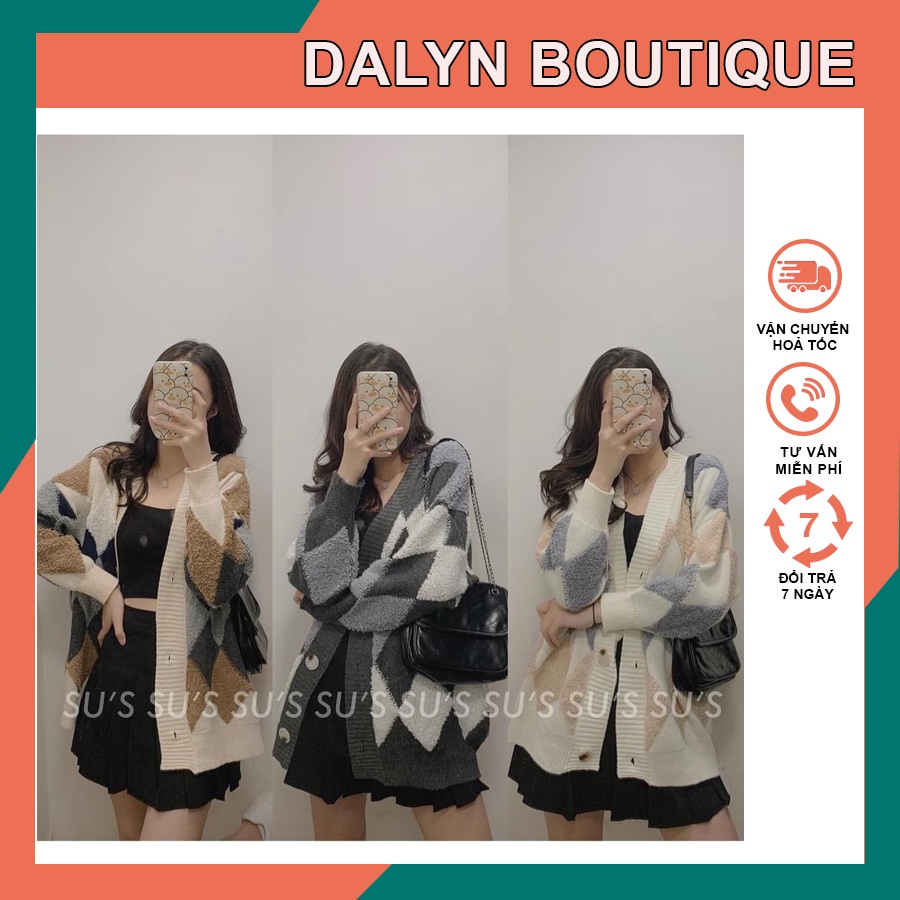 Áo Cadigan Khoác Len Trám Họa Tiết Lông Nổi Chất Siêu Dày Dặn - Phong Cách Hàn Quốc | BigBuy360 - bigbuy360.vn