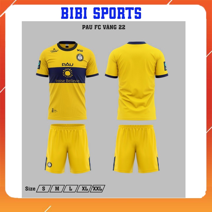 Áo đá banh in tên bộ quần áo đá bóng nam CLB pau Quang Hải QH BIBI SPORT đồ thể thao trẻ em thun lạnh mới nhất 2021-2022