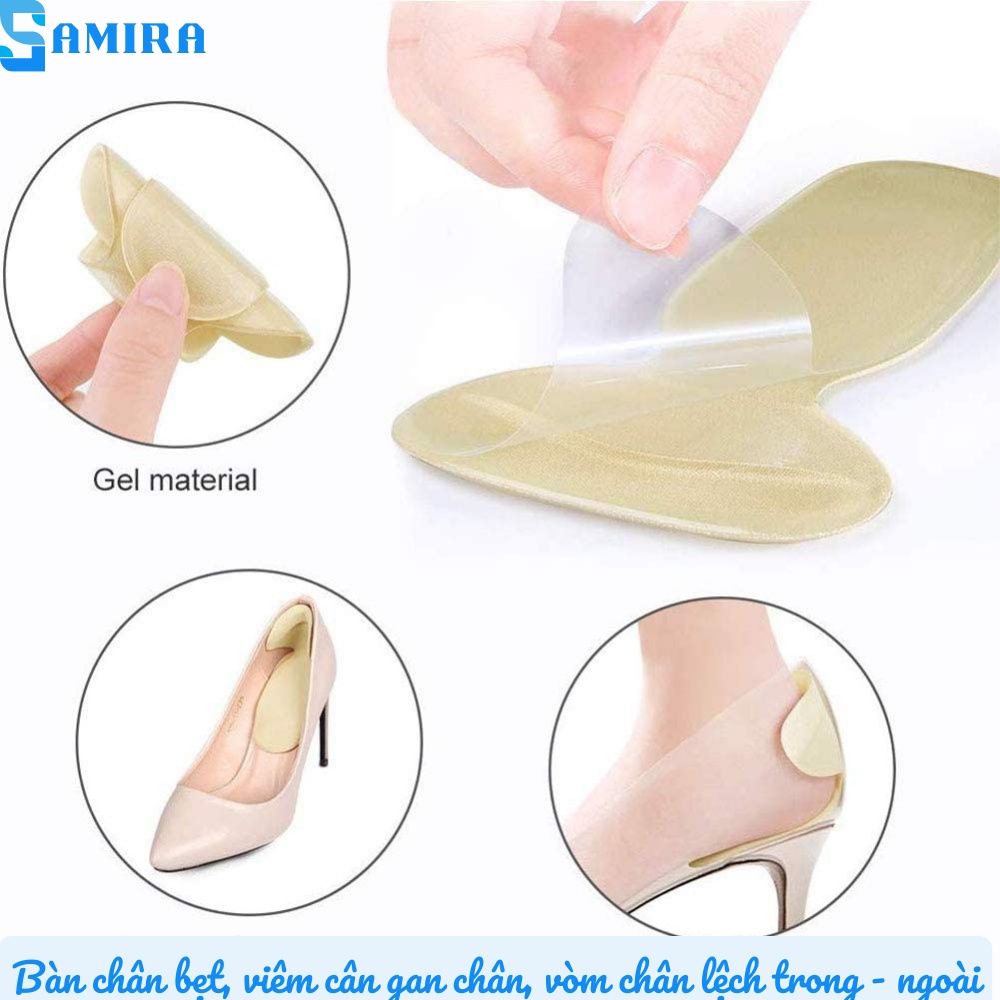 2 Miếng lót giày bảo vệ gót chân chống trượt chống rộng thốn gót tiện lợi có keo dán cố định SA18