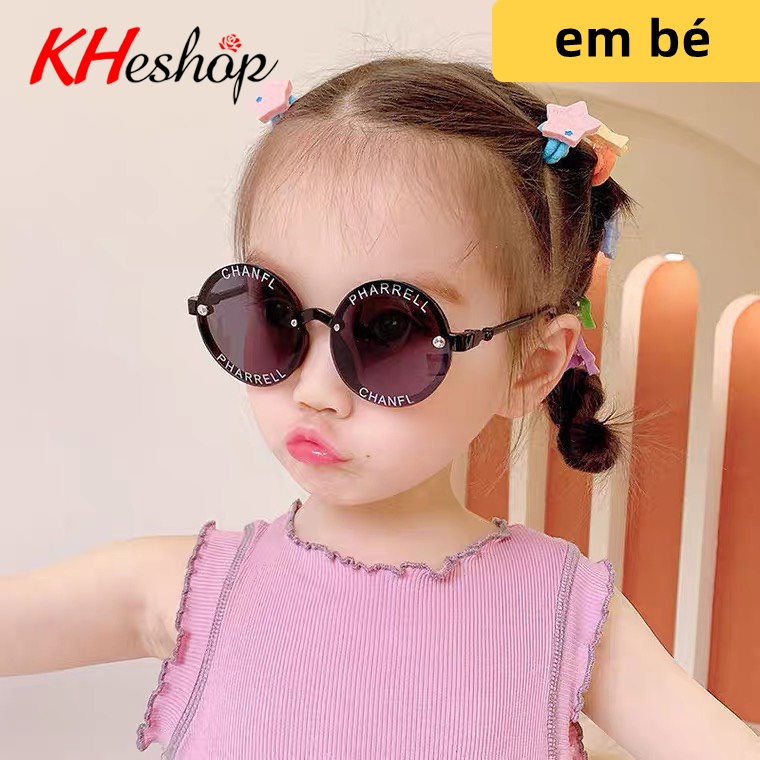 [Giá Siêu Hời] Kính Thời Trang gọng tròn in chữ cho BÉ TRAI BÉ GÁI, Retro dễ thương bảo vệ mắt mã Y7701