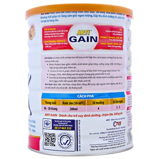 Sữa bột Arti Gain 900g