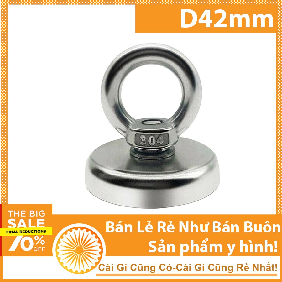 Nam châm cứu hộ d42mm lực hút 30KG loại siêu mạnh