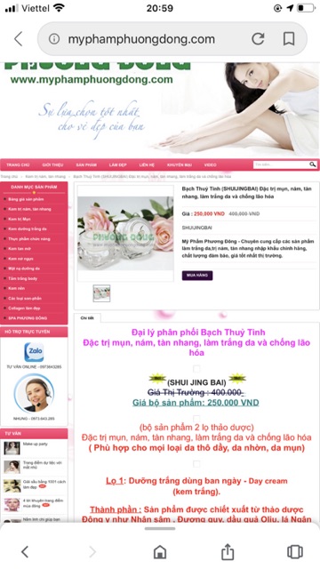 Kem Đêm Bạch Thuỷ Tinh Shui Jing Bai