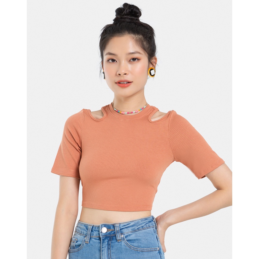 Áo Thun Nữ JUNO Croptop Xẻ Vai JNATH020