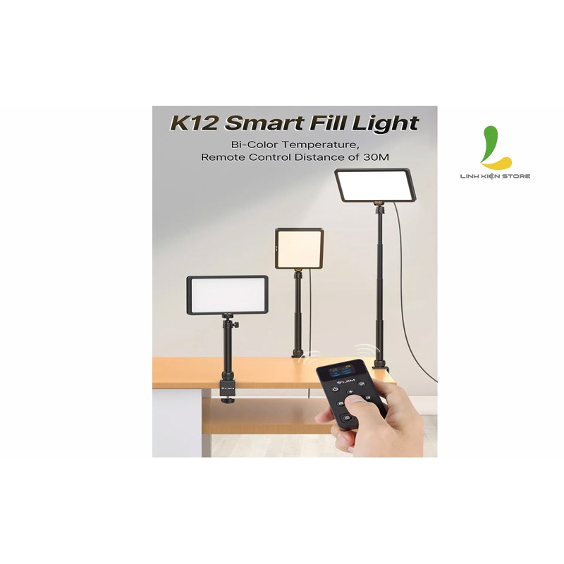 Đèn Livestream ULANZI VIJIM K12 - Thiết bị chiếu sáng hỗ trợ quay video, chụp ảnh có thể điều chỉnh chiều cao dễ dàng
