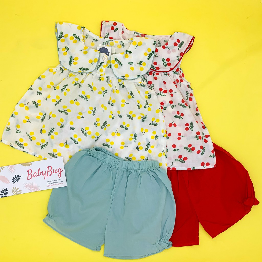 CHERRY SET - Babybugvn - Bộ quần áo bé gái - Set đồ bé gái