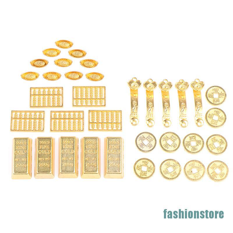Mô hình đồng tiền mini màu vàng đồng tỉ lệ 1:12 dành cho trang trí nhà búp bê tiểu cảnh