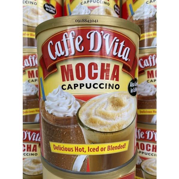 Bột cà phê hoà tan Caffe D’Vita Mocha Cappuccino 1.8 kg của Mỹ