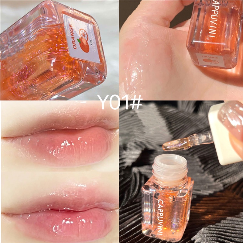 Son bóng CAPPUVINI tông màu nude 3D lấp lánh dưỡng ẩm thời trang