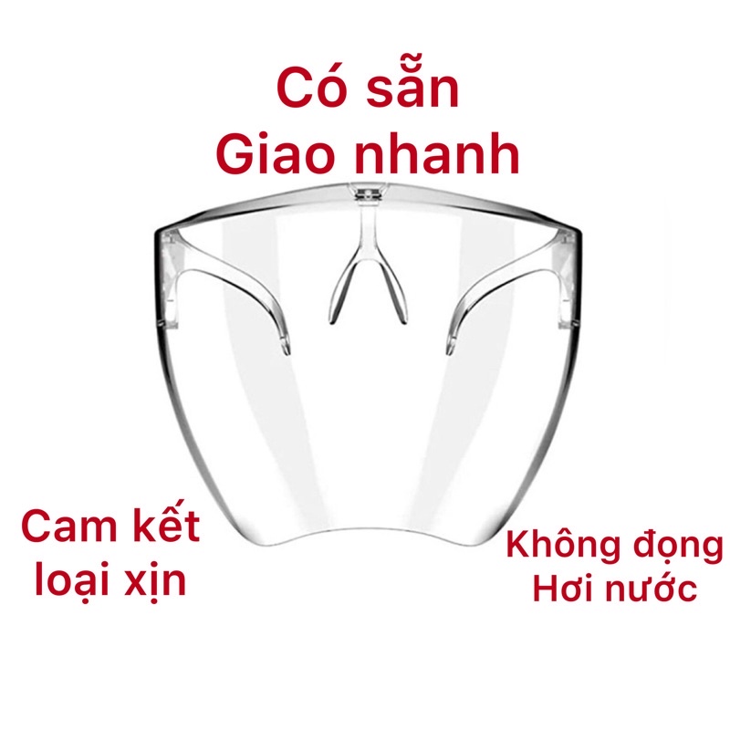 Kính mắt phòng dich che hết khuôn mặt Face Shield chống bụi bẩn, chống giọt bắn