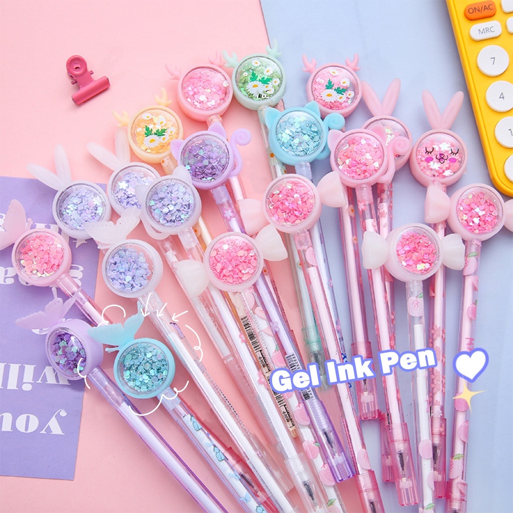 Bút Gel mực đen ngòi 0.38mm chống muỗi họa tiết hoạt hình đáng yêu