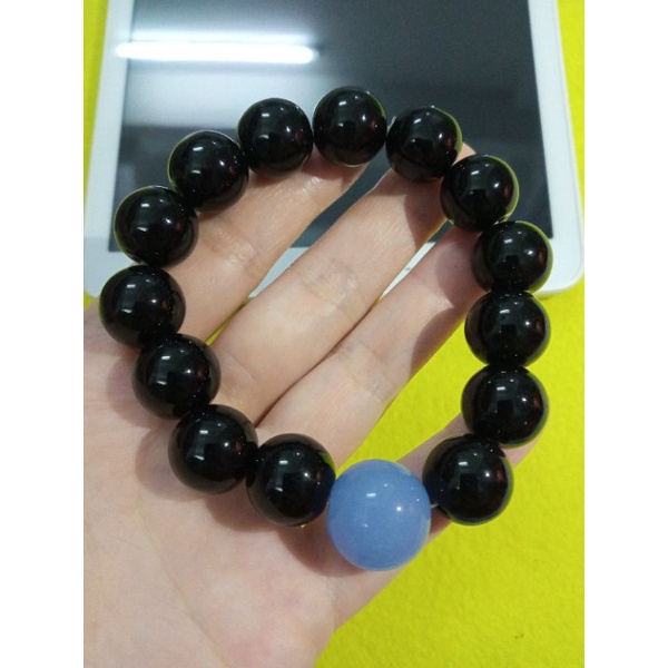 chuỗi đeo tay đá đen mix mặt