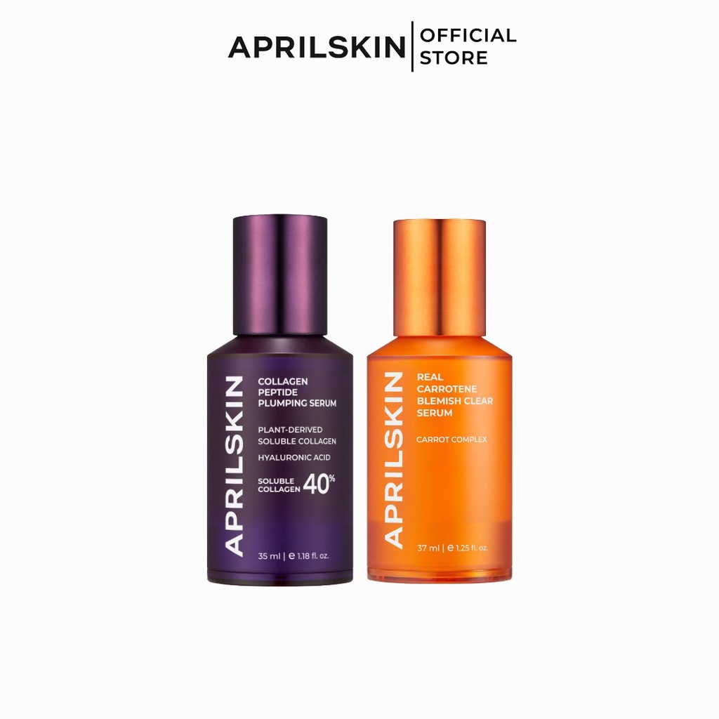 Set Dưỡng Căng Mọng Sạch Mụn Aprilskin ( Serum Carrot + Serum Collagen)