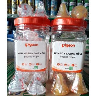Núm silicon trắng và vàng Pigeon