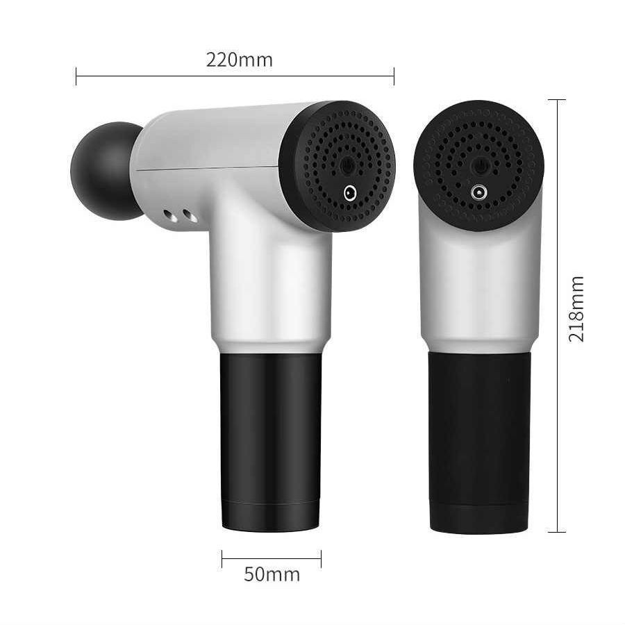 Máy Massage Cầm Tay Fascial Gun 2021, Súng Massage 4 Đầu 6 Chế Độ Fascial Giảm Căng Cơ, Trị Nhức Mỏi Vai Gáy