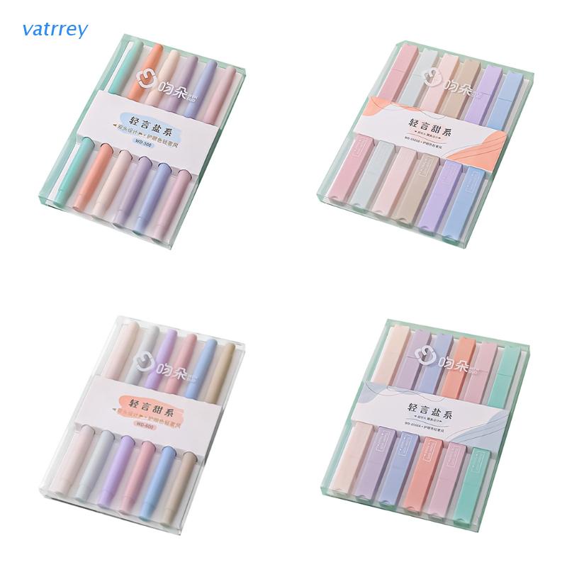 6 Bút đánh dấu dạ quang hai đầu không phai thuận tiện