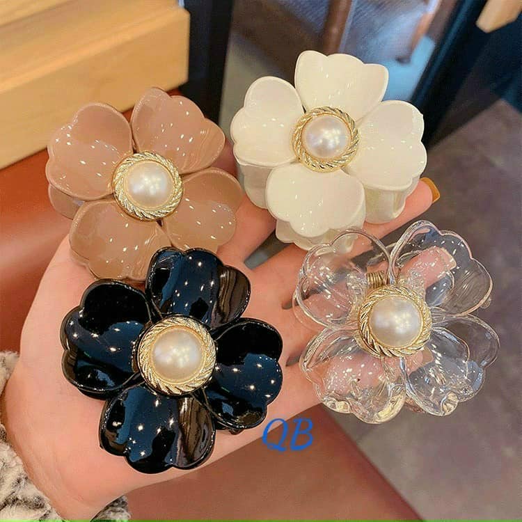 Combo 2 kẹp tóc càng cua lò xo, nhựa 4 cánh thời trang