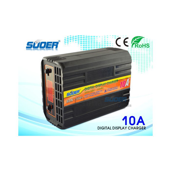 Bộ sạc bình ắc quy tự động 6V 12V - 10A có màn hình LED hiển thị - SON-10A+