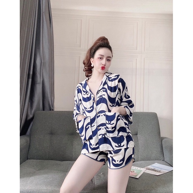 Bộ Đồ Pijama - Bộ Lụa Mai Ngô Dơi Tay Cộc , Quần Cộc[Hàng Đẹp, Lụa Mát Mịn] Không Nhăn, Không Bai Giãn, Không Phải màu | BigBuy360 - bigbuy360.vn