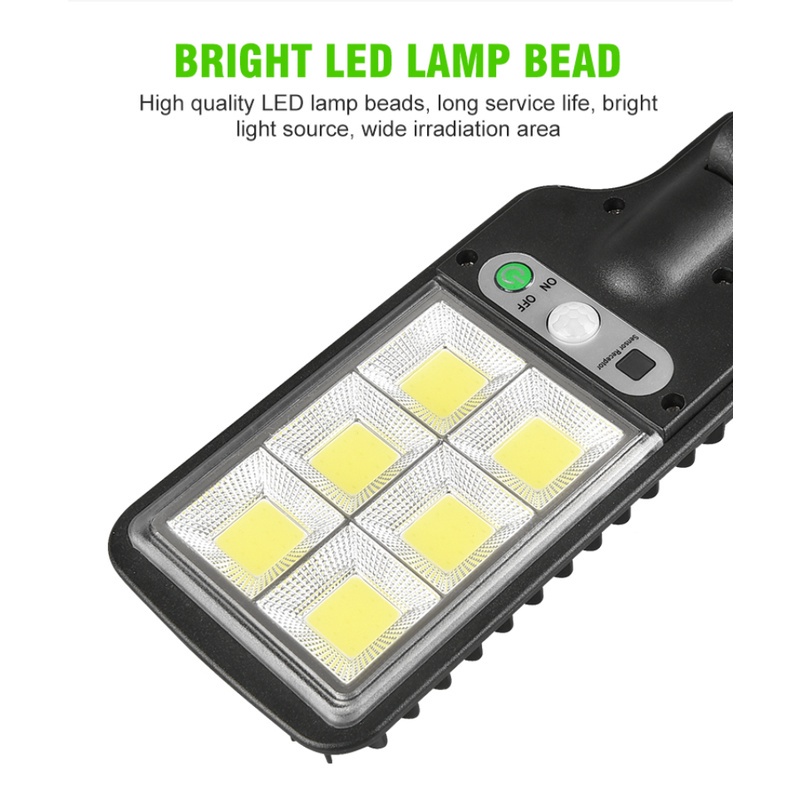 Đèn LED 6 cob cảm biến năng lượng mặt trời chống thấm nước gắn tường ngoài trời