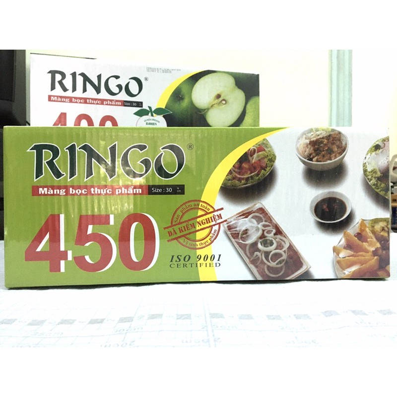 Màng bọc thực phẩm Ringo hộp R200/ R250/ R400/ R450 bảo quản thực phẩm vệ sinh,an toàn -có thanh cắt tiện lợi