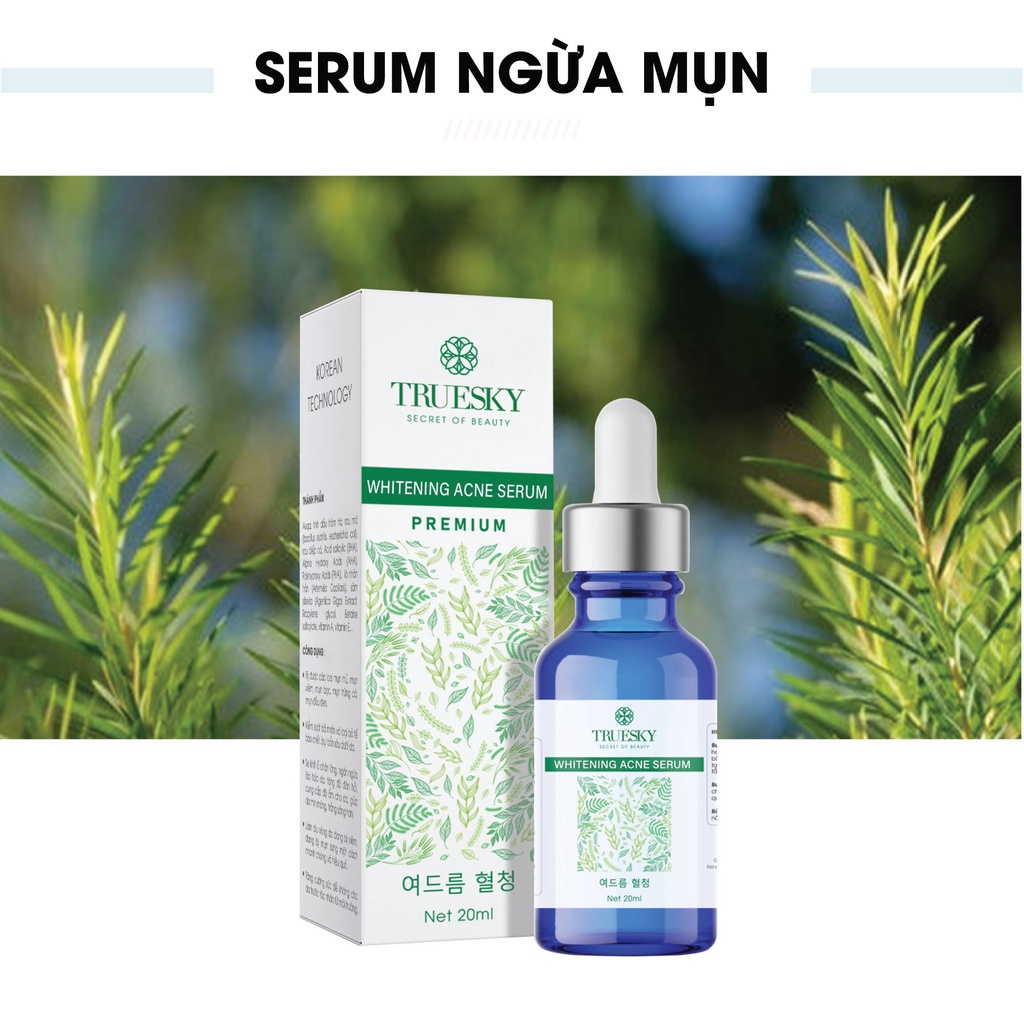 Serum giảm mụn và trắng da chiết xuất tràm trà Truesky Whitening Acne Serum 20ml