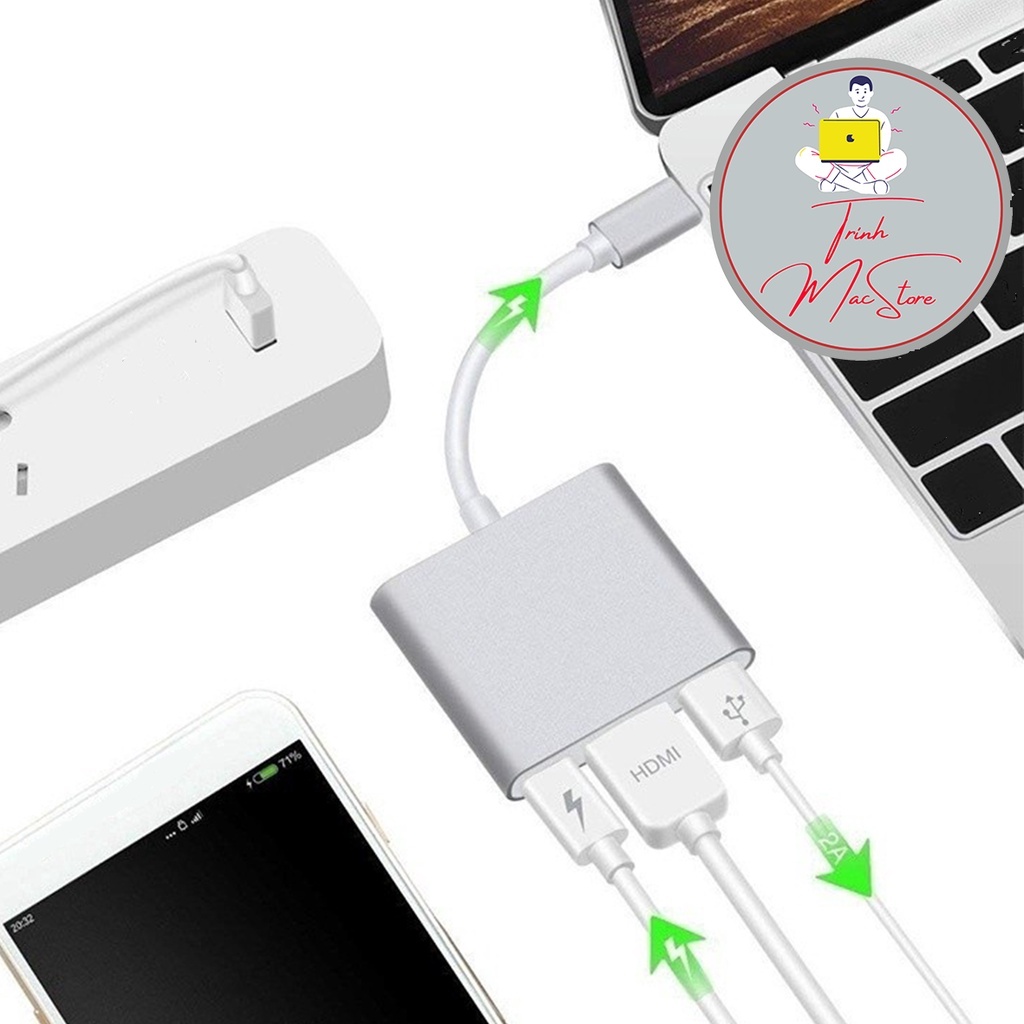 HUB Chia Cổng Chuyển Đổi Đầu USB Type C Đa Năng Dành Cho Retina laptop táo