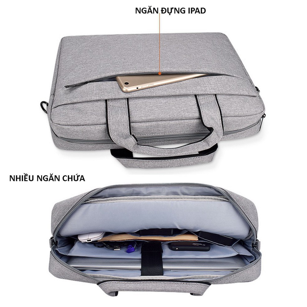 NDA Cặp đựng laptop Laptop, túi chống sốc Macbook nhiều ngăn, chống nước, có tay xách và quai mang 15.6, 14.1,13.3 inch 