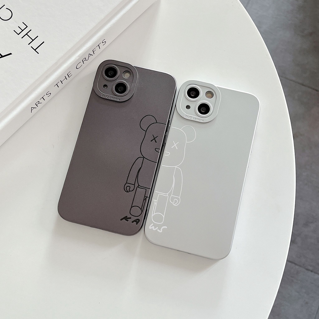 Ốp Điện Thoại Chống Sốc Họa Tiết Gấu Xinh Xắn Cho iPhone 14 / 13 / 12 / 11 / X / 8 / 7P