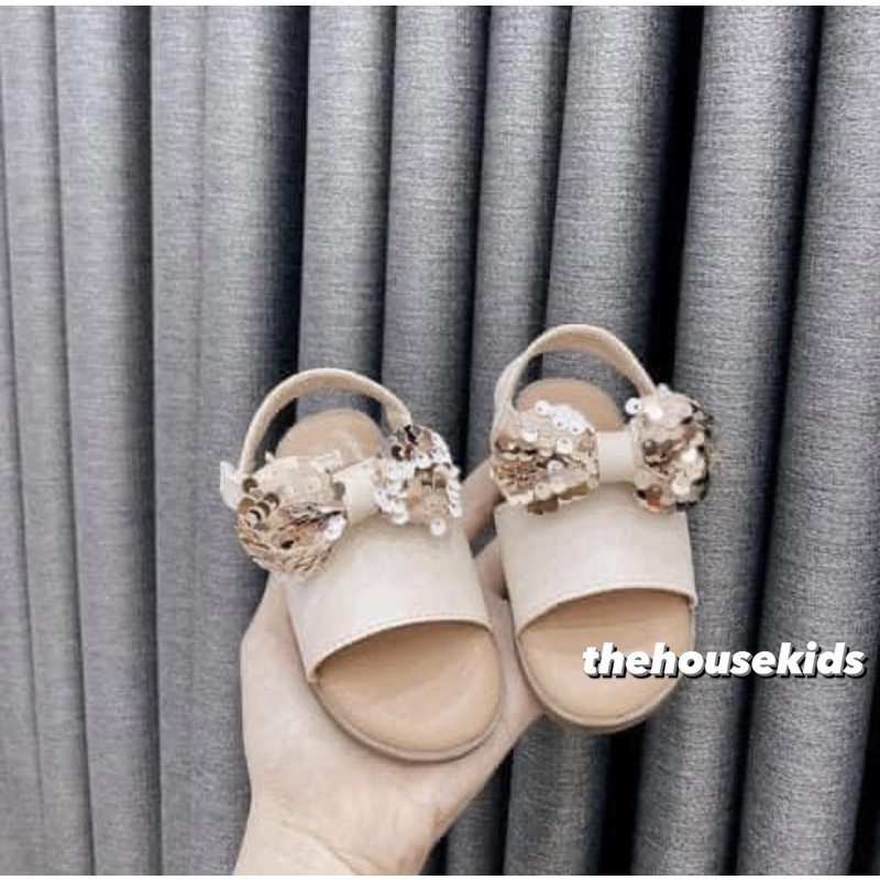 Sandal Cho Bé Gái Sandal Trẻ Em Cao Cấp THE HOUSE KIDS Nhũ Be