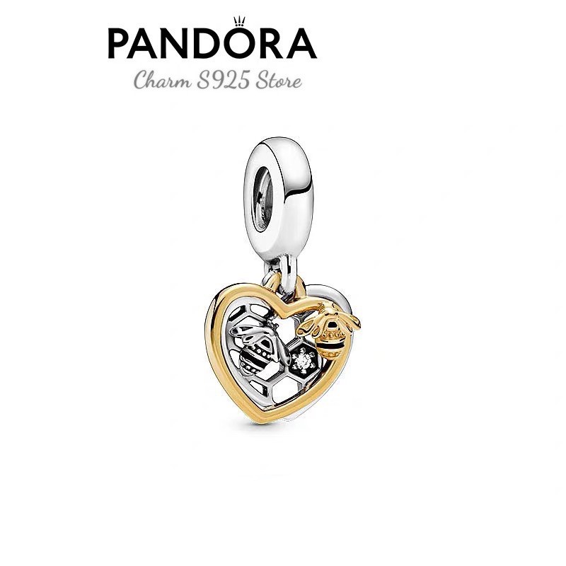 charm pan treo honey tim vàng trắng bạc s925 cao cấp