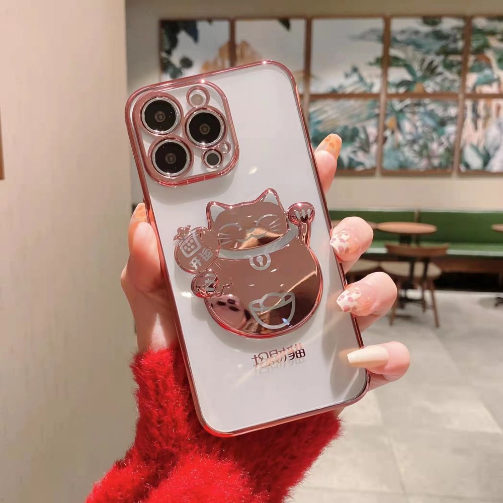 Ốp điện thoại trang trí hình mèo cầu tài nhiều mẫu mã cho IPhone 13 12 11 Pro Max X XR XS Max 7 8 Plus