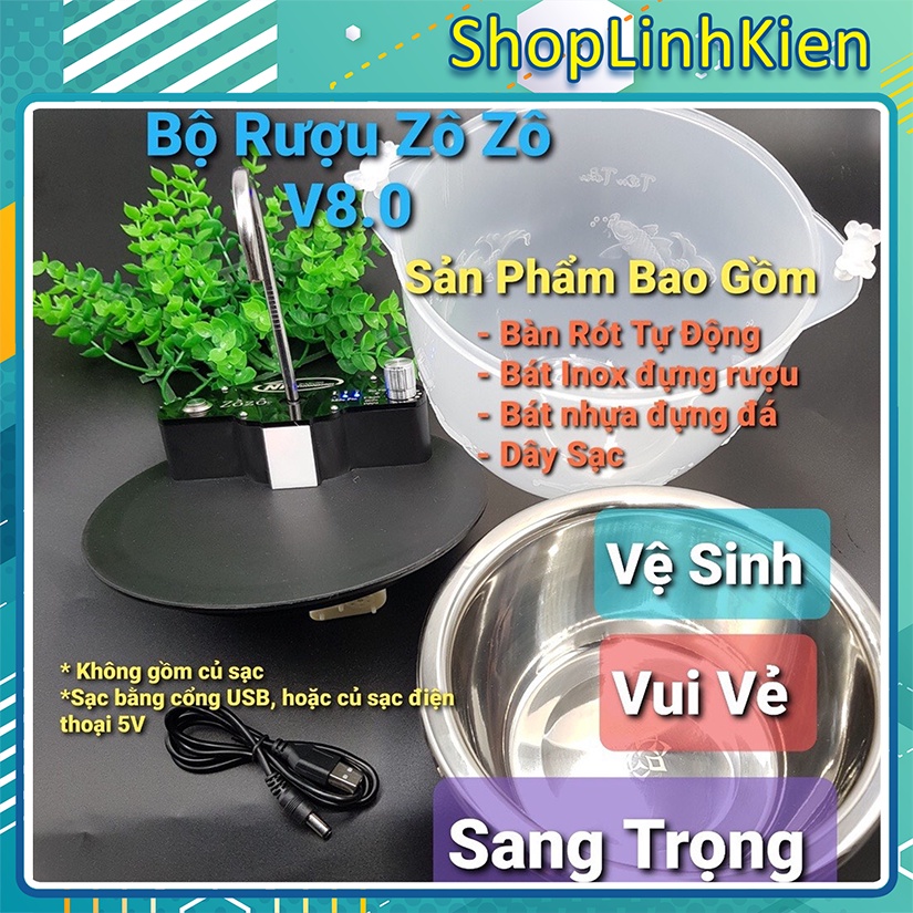 Combo Bình rót rượu tự động có ngăn ướp lạnh đã kèm Pin dự phòng/ Mạch rót rượu/ rót nước mắm tự động