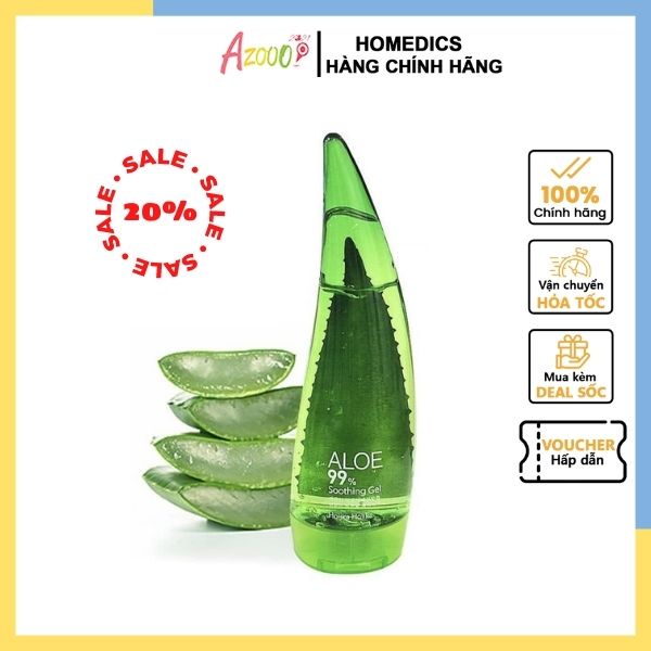 Gel lô hội nha đam Holika Holika Aloe dưỡng da toàn thân, gel tắm, rửa mặt dịu nhẹ không kích ứng da