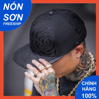Nón Sơn Snapback Họa Tiết Thêu 3D hoa văn mỏ ngang bằng phong cách hip hop / Nón Snapback Nón Sơn chính hãng
