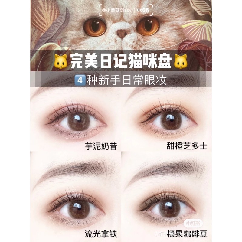 Bảng mắt động vật 12 màu perfect diary thỏ ngọc cá koi cún mèo