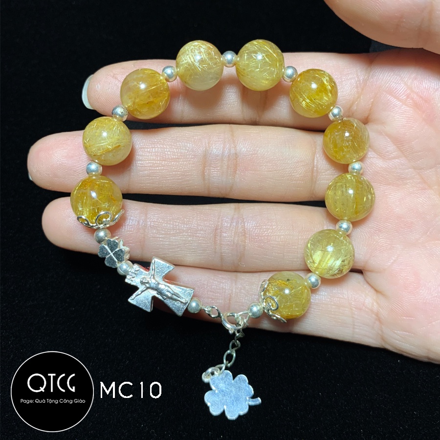 Vòng Mân Côi - Tràng Hạt Đá - Mẫu MC10 cho nam nữ - Quà tặng Công Giáo tinh tế, ý nghĩa