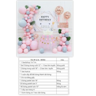 (KÈM BACKDROP MS12) SET BÓNG TRANG TRÍ SINH NHẬT