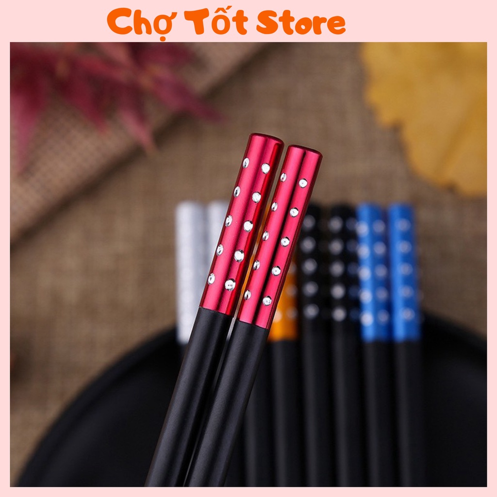 Bộ 10 Đôi nhiều màu đũa ăn phong cách Nhật Bản đính hạt sang chảnh 88194 Chợ Tốt Store