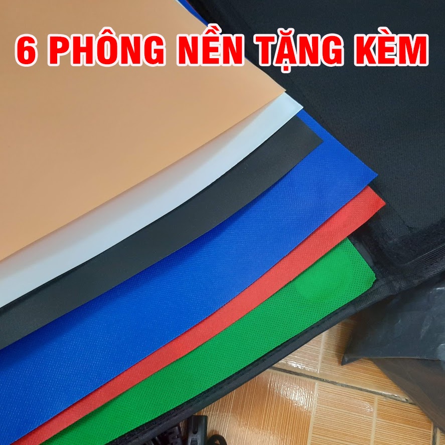 Box studio 40cm Puluz có đèn chiếu sáng và 6 phông nền