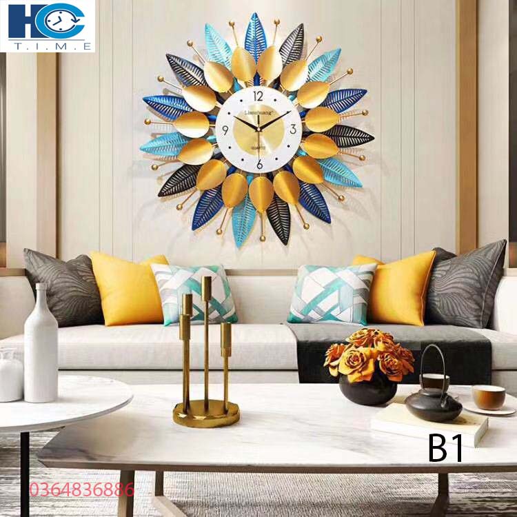 Đồng hồ treo tường trang trí decor B1 kích thước 70x70 cm