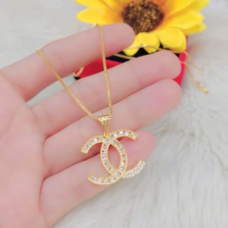 Dây chuyền nữ chữ công hộp kèm mặt chữ x đính đá cao cấp