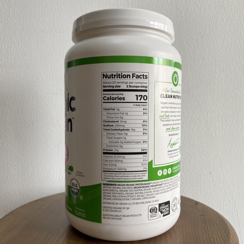Bột protein thực vật hữu cơ Orgain Organic Protein powder plant based vị cà phê đá Iced coffee 920 mẫu mới nhất order US