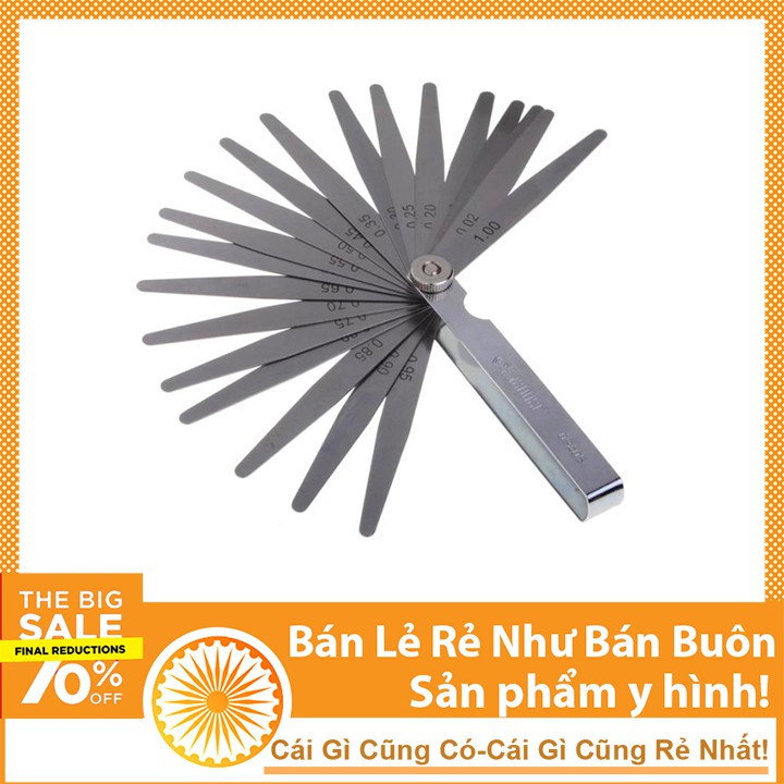 Thước Căn Lá Thép Đo Khe Hở 0.02~1.00mm 17 Lá Wynns W2868B